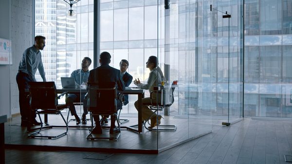 Business professionals collaborating